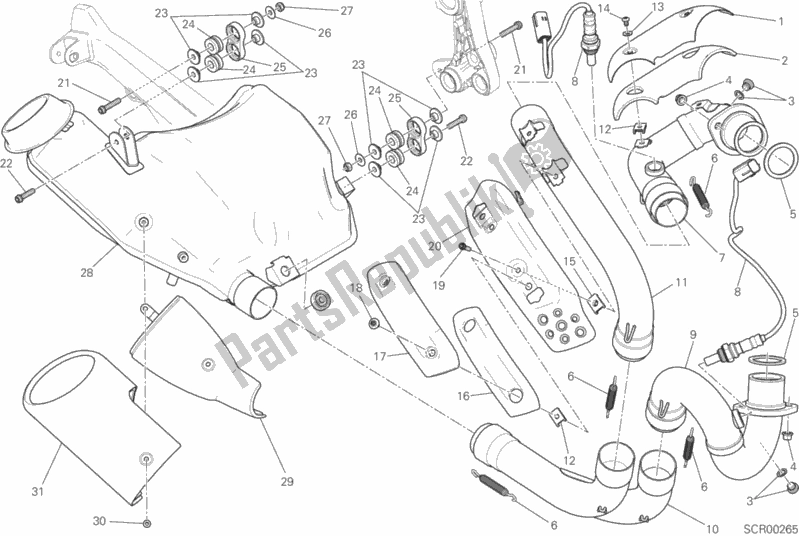 Tutte le parti per il 019 - Impianto Di Scarico del Ducati Scrambler Full Throttle 803 2018